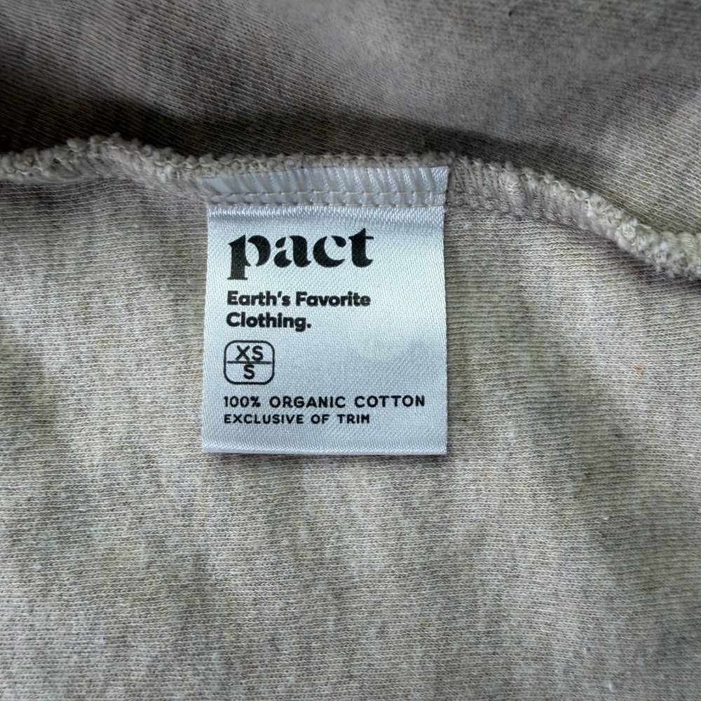NWOT Pact Organic Cotton Cardigan Sweater Oatmeal Beige Open Front Womens XS / S - Picture 6 of 12